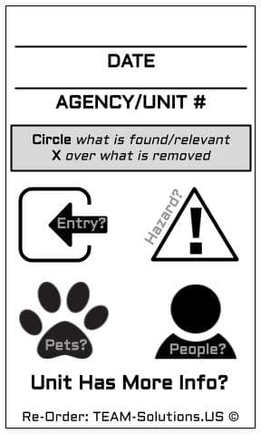 TEAM Solutions Flood Search Sticker ©